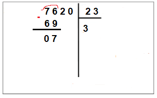 diviser 7620 par 23 etape 2