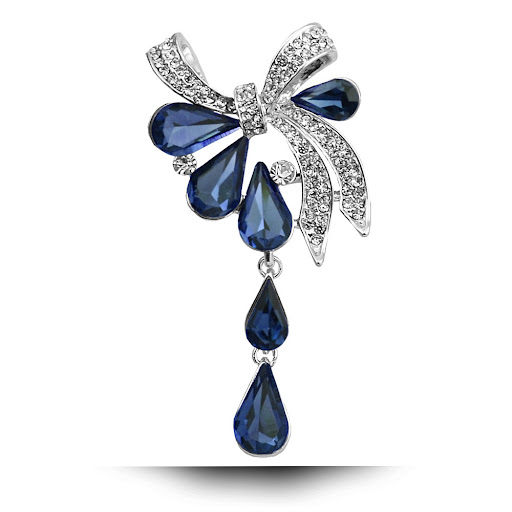 Title 4, Broche goutte deau nœud, fleur cristal diamant...