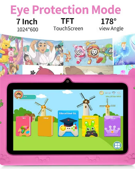 BDF K2 New 5G Kids Tablet 7 Inch Quad Core 4GB RAM 64GB R... - 2