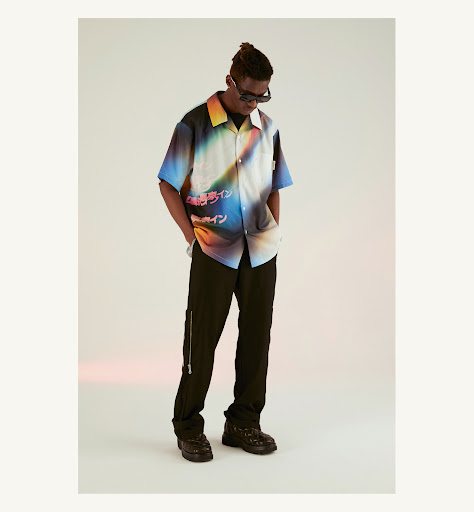 Title 6, Neon Tokyo Light Print Short Sleeve Shirt Men A...
