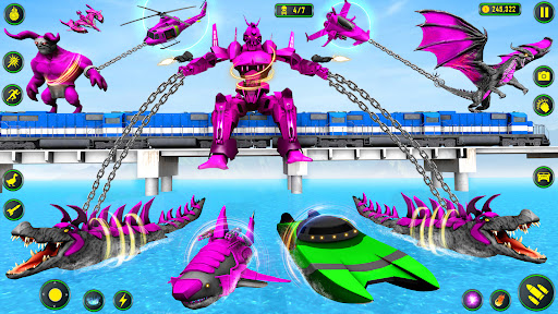 Screenshot Crocodile Robot Car Game 3d