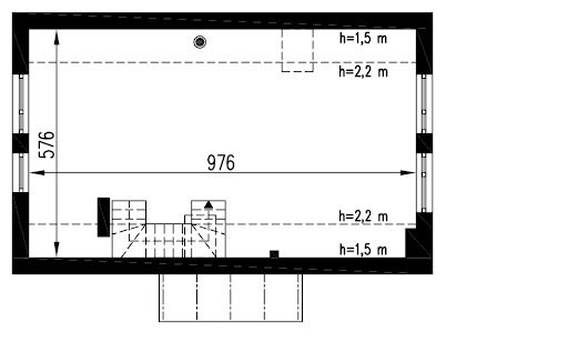 Przebojowy pa - A111/1 - Rzut poddasza do indywidualnej adaptacji (50,4 m2 powierzchni użytkowej)