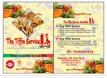 The Tiffn Service menu 