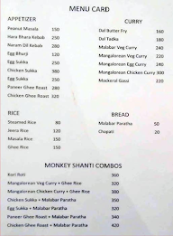 Monkey Shanti menu 1