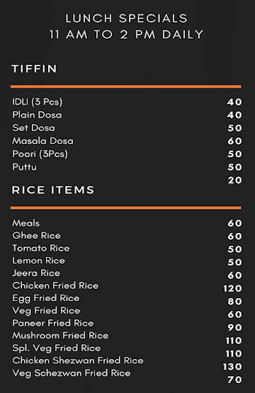 Hotel Food Land menu 