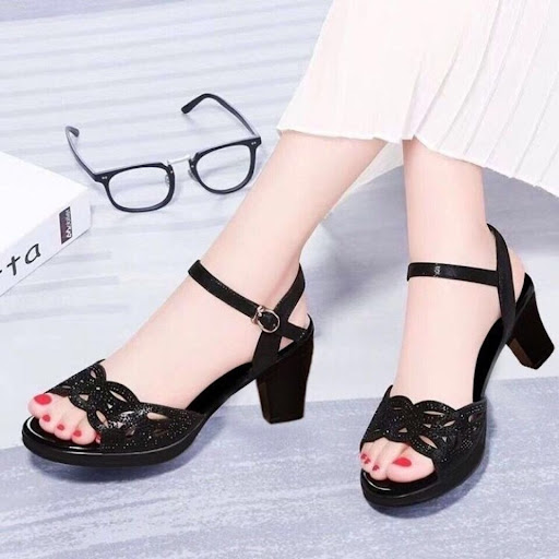 Title 2, Middle Heel Fish Mouth Soft Sole Mother Shoes w...