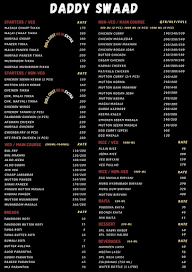 Daddy Swaad menu 1