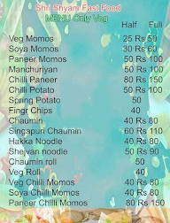 Shri Shyam Fast Food menu 1