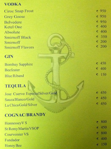 The Anchorage Bar - The Floatel Hotel menu 