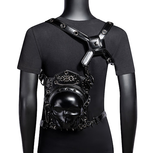 Title 7, Creative Skull Womens Cross-body Bag Motorcycl...