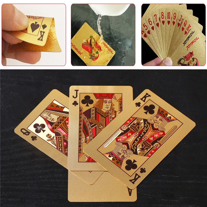 Tuhao Poker de Papel Dorado Juego de Cartas para Fiesta Duradero Disfruta de Juegos Resistentes y Elegantes con Amigos y Familia