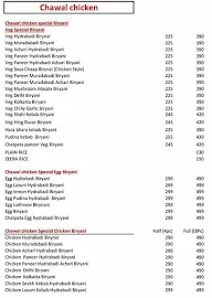 Chawal Chicken menu 1