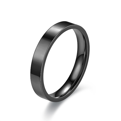 Title 6, Flat Stainless Steel Glossy Ring, a durable and...