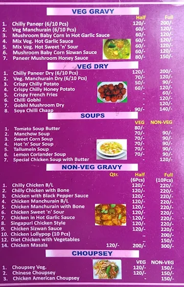 Ayush Delicious Chinese Indian Food Corner menu 