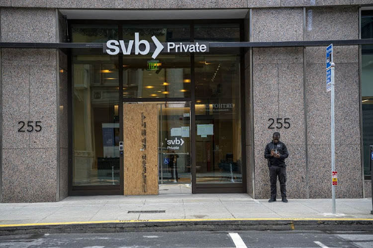 A Silicon Valley Bank branch in San Francisco, California on March 13 2023. Picture: David Paul Morris/Bloomberg