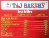 Taj Bakery menu 3