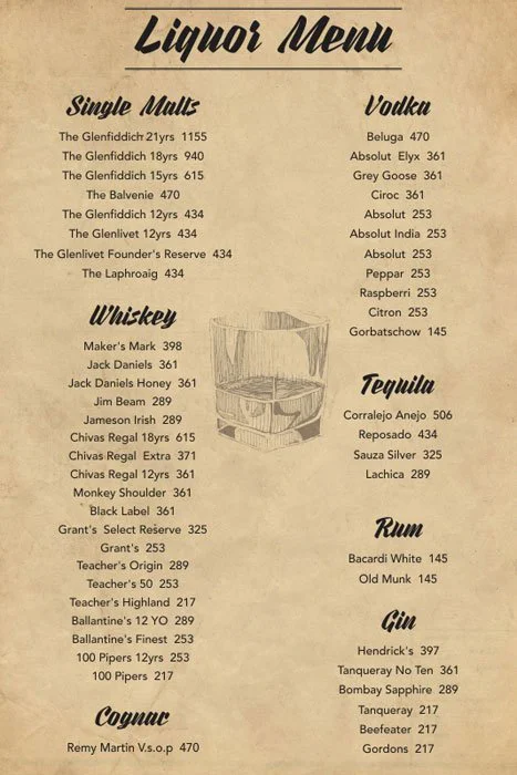 Bandstand menu 