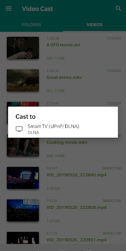 Screenshot Video Cast to TV/Chromecast/DL