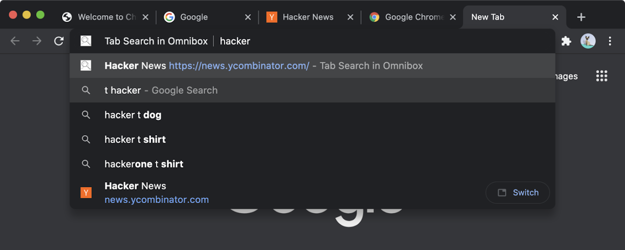 Tab Search in Omnibox Preview image 2