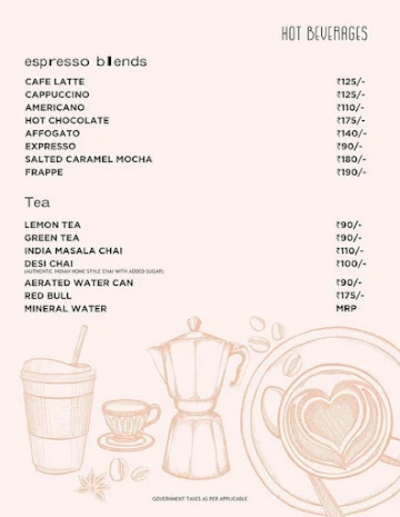 Ras Club Cafe menu 