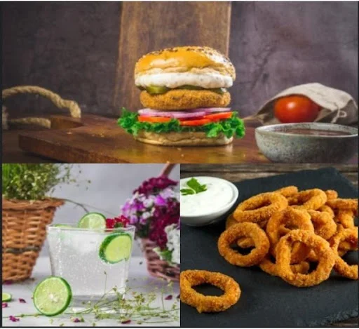 Tex Mex Burger + 6 Pc Onion Rings + Lemonade [330 Ml]