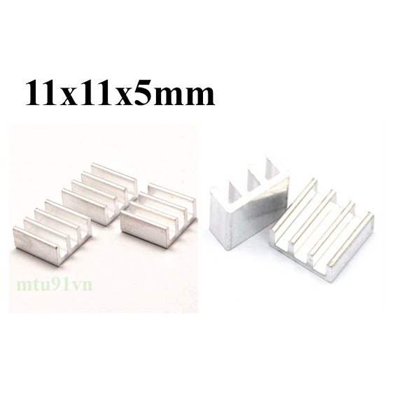 Nhôm Tản Nhiệt Ic, Sò, Chipset, Linh Kiện 11X11X5Mm