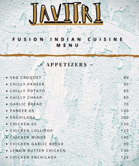 Javitri menu 