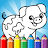 Easy coloring book for kids icon