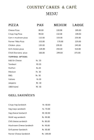 Country Cakes N Cafe menu 8