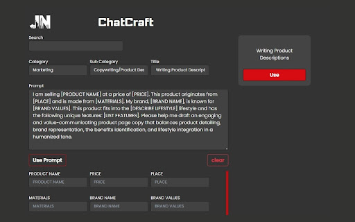 ChatCraft - Amazon Seller ChatGPT Prompts