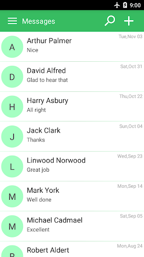 Screenshot SMS text messaging app