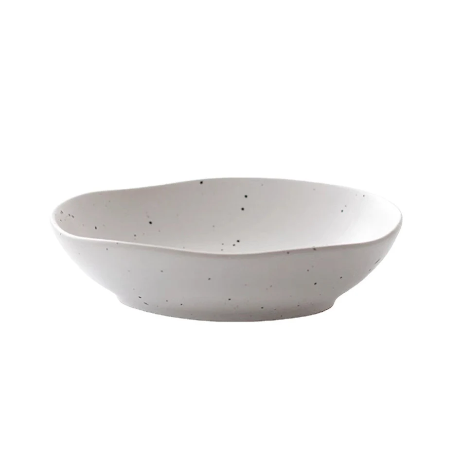 Korean Style Splash Ink Irregular Shaped Ceramic Bowl perfect for adding artistic flair to your table and serving delici