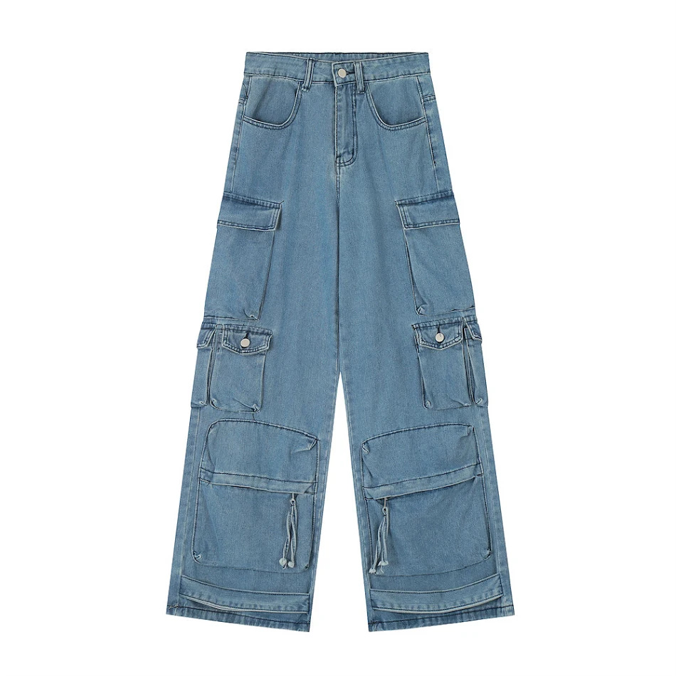 Heren werkjeans met meerdere zakken Functionele mode werkkleding Duurzame broek met handige opbergmogelijkheden voor mannen