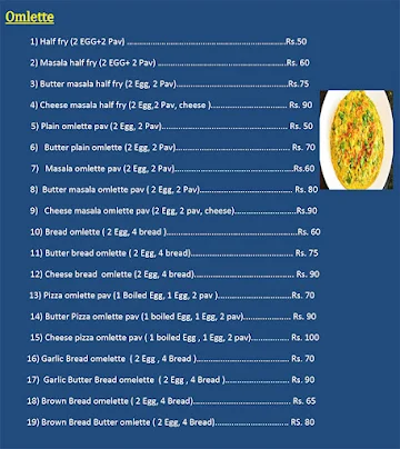 Sandwich and Eggs Corner menu 