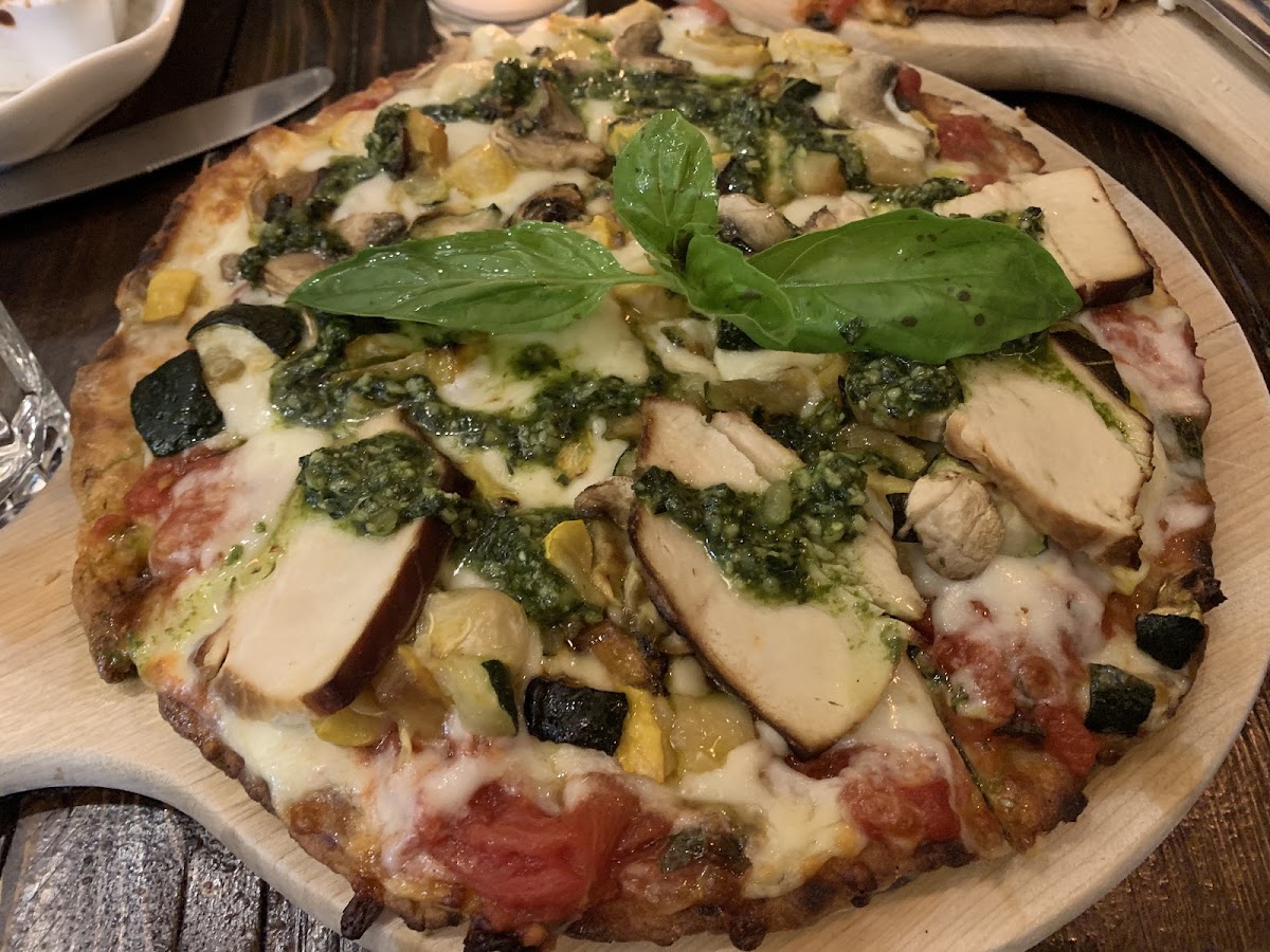 Vegeteriana pizza with added chicken