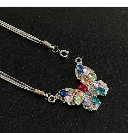 Title 5, Womens Colorful Diamond Butterfly Multi-layer ...