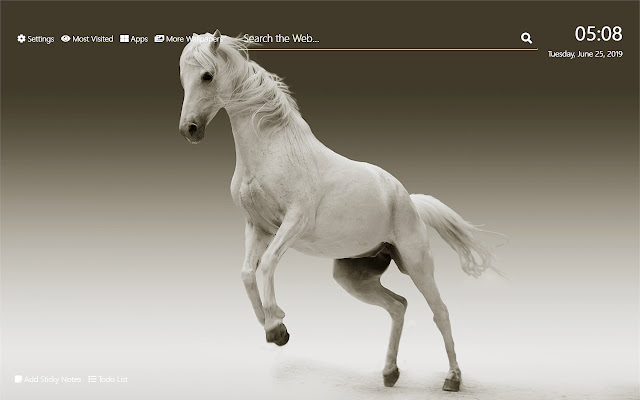 White Horse Tema HD nove kartice u pozadini