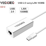 Usb To Lan Rj45 100Mpbs 2.0 - Card Mạng Cắm Cổng Usb Veggieg U2 - U