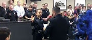 Abigail Arias, who has an incurable cancer, was sworn in as an honorary police officer for the day.