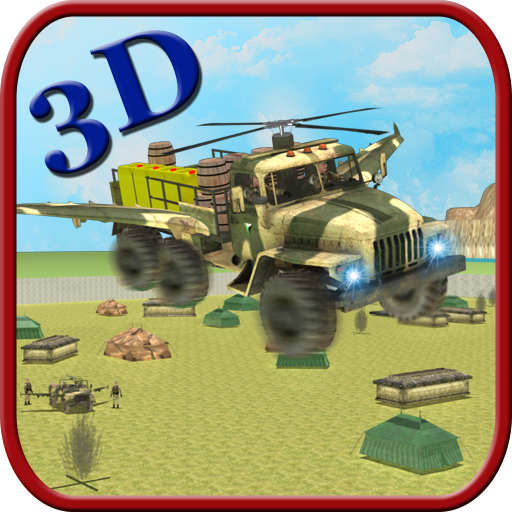 Helicopter Truck Flying 3d icon