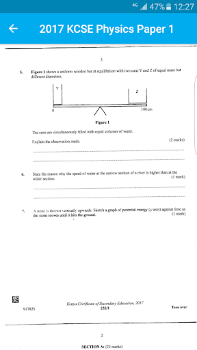 KCSE Physics Past Papers and Marking Schemes