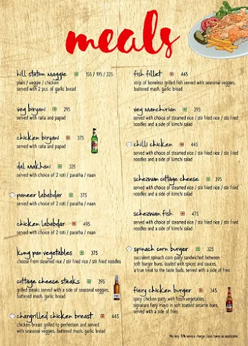 The Beer Cafe menu 