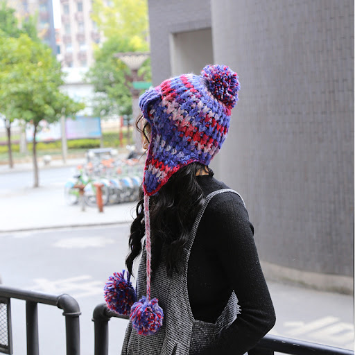 Title 5, European Yarn Mixed Color Wool Lei Feng Hat for...