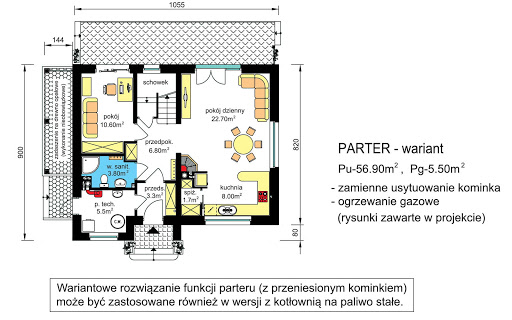 BW-49 wariant 12 bez garażu - Rzut parteru - wariant