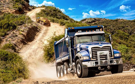 Dumper truck off-road driving