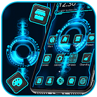 Black Blue Future Technology Launcher Theme ❤️