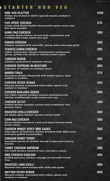 Toniq Club Bar & Kitchen menu 