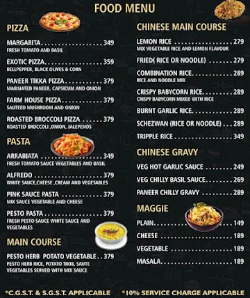 The Maverick menu 