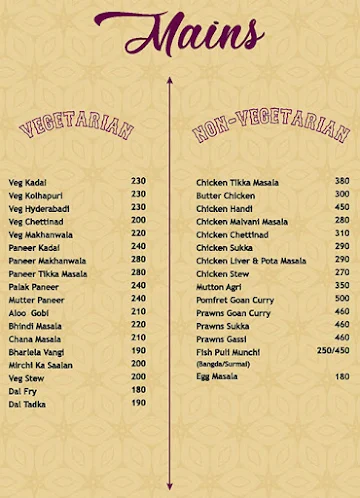 Veeraswamy menu 