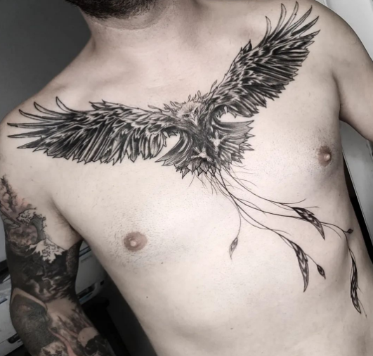 Eagle Hunt Chest Tattoo